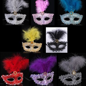 Masques de soirée fantaisie en dentelle sexy avec plumes pour filles, idéaux pour les bals masqués, Halloween et les fêtes cosplay – Vente en gros - Product Image 4