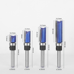 Fresa de carpintería profesional con vástago de 1/4 pulgadas, broca de ajuste al ras, broca de enrutador recta con llave hexagonal de rodamiento, 19 Uds. - Product Image 5