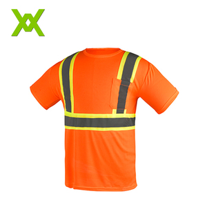 Camiseta <span class=keywords><strong>de</strong></span> Trabajo <span class=keywords><strong>de</strong></span> Alta Visibilidad Personalizable, Color Amarillo Fluorescente, para Hombre, <span class=keywords><strong>de</strong></span> Poliéster, Manga Corta, con Bolsillo - Product Image 4