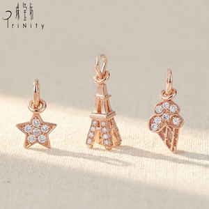 Hong Kong Wholesale Supply Chain Most Popular Custom Different Designs Jewelry 18K <b>Solid</b> <b>Gold</b> Real Natural Diamonds Pendant - Product Image 1