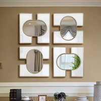 Miroir Décoratif Mural Sur Mesure Style Moderne Luxe Léger Nordique Français pour Mur d'Arrière-Plan de Salon Nouveau Style