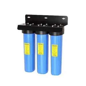Filtros para agua potable Uso doméstico 20 pulgadas 3 etapas Máquina de filtro de agua azul grande Sistemas de purificación de agua para el hogar de gran capacidad
