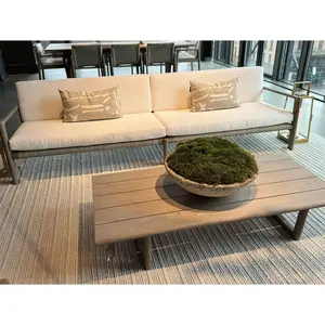 Hoge Kwaliteit All Weather Outdoor Meubilair Hotel Tuinmeubelen Teak Hout Sofa Set