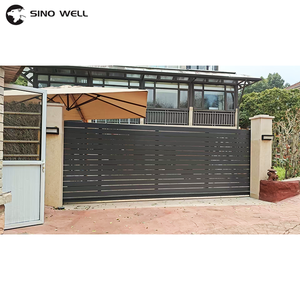 Puertas <span class=keywords><strong>de</strong></span> valla <span class=keywords><strong>de</strong></span> entrada <span class=keywords><strong>de</strong></span> aluminio automáticas eléctricas <span class=keywords><strong>de</strong></span> fábrica personalizables puerta corredera <span class=keywords><strong>de</strong></span> grano <span class=keywords><strong>de</strong></span> <span class=keywords><strong>madera</strong></span> para entrada al aire libre o apartamento - Product Image 4
