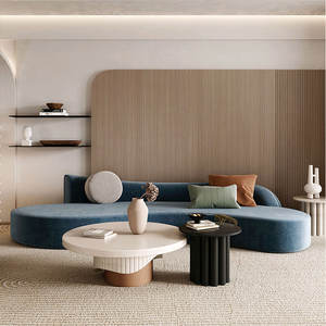 Canapé <span class=keywords><strong>en</strong></span> tissu personnalisé Canapé de salon rond Canapé d'angle incurvé de luxe Canapé confortable et épais de forme spéciale - Product Image 2