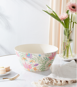 Service de vaisselle écologique en fibre de bambou, 16 pièces, 24 pièces, série <span class=keywords><strong>Flora</strong></span>, vaisselle de <span class=keywords><strong>camping</strong></span>, vaisselle de table en bambou et mélamine pour l'extérieur - Product Image 2