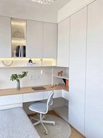 Armoire de chambre principale en bois composite mat avec bureau d'angle, placard, rangement multifonctionnel pour chambre d'adolescent et miroir intégré