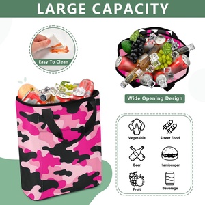 Sac à dos isotherme portable pour la livraison de nourriture, avec poche, imprimé camouflage rose personnalisé, pour le camping en plein air, pour ranger des canettes de bière - Product Image 5