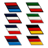 Logo de voiture en métal 3d personnalisé, drapeaux français, allemands et italiens, ailes, décoration arrière, autocollants de moto