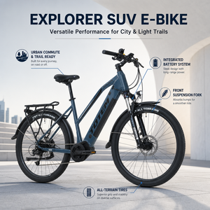 Vélo de montagne électrique E20B526, double 9 vitesses, alliage d'aluminium léger, style <span class=keywords><strong>SUV</strong></span>, 60 km - Product Image 3