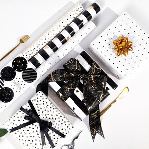 High Quality Wholesale 80g Birthday Hot Stamping Kraft <b>Paper</b> <b>Tissue</b> 43*300cm Gift Luxury Custom Packaging Wrapping <b>Paper</b> Roll - Product Image 1