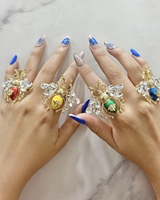 Bague élégante rétro sur le thème des abeilles et des insectes avec diverses couleurs pour cadeau d'anniversaire et fiançailles