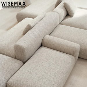 MUEBLES WISEMAX, Muebles para el Hogar de Estilo Minimalista Italiano, Juego de Sofás de Tela de Terciopelo con Brazos Bajos, Sofá Seccional Moderno, Juego de Sofás de Piso - Product Image 3