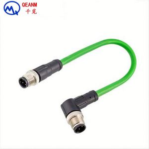 Konektor Tahan Air Ethernet M12 ke M12 Kabel Jaringan M12 ke RJ45 Cat5 4-pin D-code Lurus Sudut Kanan Male Plug 1M 5M 10M - Product Image 4