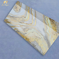 60x120cm Polierte Marmor-Optik Porzellanfliesen Luxuriöse Weiße und Goldene Innenwand- und Bodenfliesen