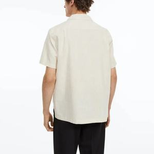 High Quality Plain Pure <b>Linen</b> or Cotton Casual Breathable Spring Shirts for Men Customize Design Turn Down Neck Full Sleeve - Product Image 3