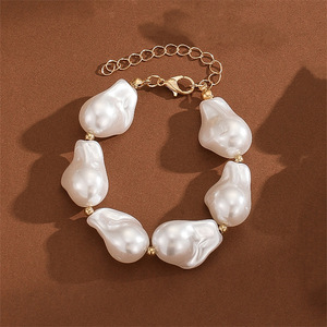 Ensemble de perles baroques en verre au design irrégulier, <span class=keywords><strong>collier</strong></span>, bracelet et boucles d'oreilles polyvalents, accessoires de fête à la mode, vente en gros - Product Image 5