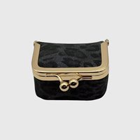 Mini boîte à bijoux vintage à fermoir Kiss Lock en tissu floral, petite pochette portable pour bagues et boucles d'oreilles avec poche intérieure à bouton-pression, unisexe
