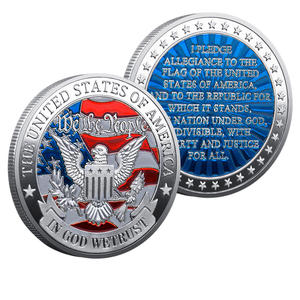 Монета памятная 3D из металла с позолотой и серебрением, коллекционная, с элементами национального герба и флага США - Product Image 4