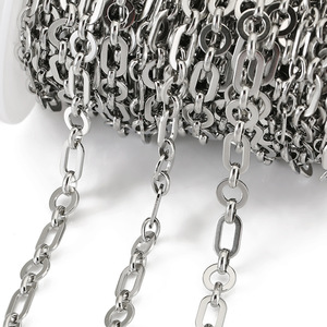 Stainless Steel Flattened Oval Round Chain Fashionable DIY <b>Bag</b> <b>Accessories</b> 506 WLL506 - Product Image 3