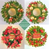 Guirnalda Navideña para Puerta, Guirnalda de Vid para Árbol de Navidad, 30cm 40cm 50cm 60cm, Fácil de Colgar, para Decoración de Ventanas de Centros Comerciales y Hogares