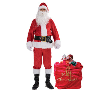 Santa Claus Costume Set One Size Polyester Adult Cosplay Costume - Product Image 3