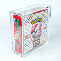 Boîte de présentation en acrylique PMMA personnalisée pour 151 boosters de cartes de jeu TCG magnétiques, boîte de rangement en perspex avec couvercle magnétique