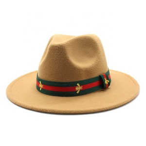 Envío gratis al por mayor de lujo de diseñador vintage occidental <span class=keywords><strong>Rosa</strong></span> Panamá mujeres hombres de lana de fieltro sombreros de lana hombres con logotipo personalizado - Product Image 4