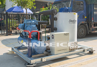 Machine à glace en paillettes industrielle de 5 tonnes, fabricant de glace de 5000 kg, fonctionnement facile avec compresseur pour le refroidissement du béton