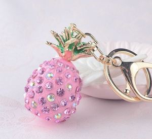 Creative Pineapple Keychain Pendant with Diamonds Bag Accessory Pendant Fruit <b>Key</b> <b>Chain</b> - Product Image 4