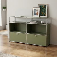 Console de rangement industrielle minimaliste en métal pour bureau et maison – Durable, gain de place, multifonction, grande capacité, montage facile