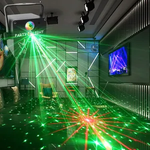 3 Holes Disco Laserverlichting Met Afstandsbediening Rgb Geluidsactiviteit Dj Lamp Led Podium Feestlicht Voor Nachtclub Karaoke