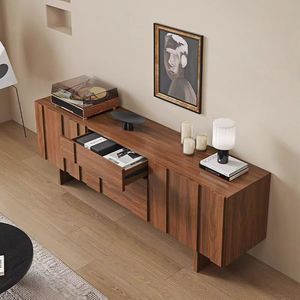 Mueble de TV de Madera Maciza Estilo Vintage, Mueble de Almacenamiento para Sala de Estar - Product Image 3