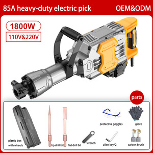 Martillo Demoledor de Alta Potencia 110V/220V, 95A 1900W, Juego de Martillos Perforadores Rotatorios para Demolición de Concreto - Product Image 2