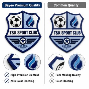 Parche de PVC TPU 3D multicapa personalizado OEM, insignia de escudo de cuatro paneles para club de fútbol, para coser o planchar en camisetas, chaquetas, gorras y bolsos - Product Image 2