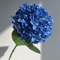 Y-H054 Vente en gros de fleurs d'hortensia artificielles, 216 pétales, hortensia bleu en soie réaliste, fleur artificielle pour la décoration de mariage