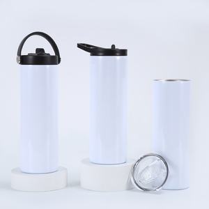 Gobelet isotherme droit de 20 oz avec couvercle et poignée, portable, pour extérieur, voiture, en acier inoxydable, pour personnalisation DIY du logo. - Product Image 3