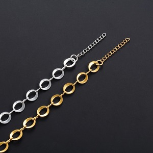 Chaîne de main inaltérable, Bracelet Rolo rond en acier inoxydable, Grand bracelet cercle de 8,2 mm de largeur, Bracelet réglable pour la fabrication de bijoux - Product Image 4