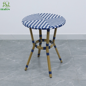 <span class=keywords><strong>Mesa</strong></span> de centro de aluminio con lado <span class=keywords><strong>exterior</strong></span> de ratán Pe bambú vintage <span class=keywords><strong>MESA</strong></span> DE bistró <span class=keywords><strong>exterior</strong></span> de estilo francés para restaurante - Product Image 3