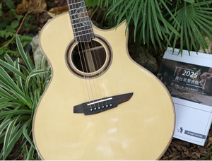 Offre spéciale : Guitare acoustique de 41 pouces, entièrement en bois massif, avec une table en épicéa de qualité supérieure et un dos et des éclisses en acajou, offrant un son exceptionnel. - Product Image 4