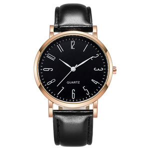 Montre à mouvement quartz pour homme, tendance, décontractée, avec boucle à ardillon en cuir, cadran large en alliage de 40,5 mm, pour le quotidien et les affaires, vente en gros - Product Image 2