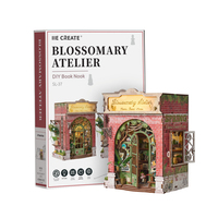 Kit de bricolage pour maison de poupée IIECREATE, mini coin lecture DIY, jouet éducatif pour adultes, modèle en bois, puzzle miniature, maison 3D en puzzle