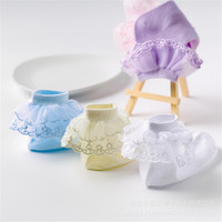 Nouveaux enfants dentelle chaussettes printemps automne coton enfants chaussettes de danse courtes maille fleurs blanches à volants froufrous princesse chaussette