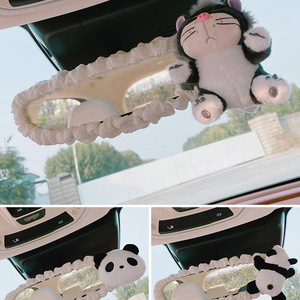 Qi Yiran <b>Car</b> Rearview Mirror Cover Plush Strawberry Bear Protector Interior <b>Accessory</b> <b>For</b> <b>Women</b> - Product Image 4