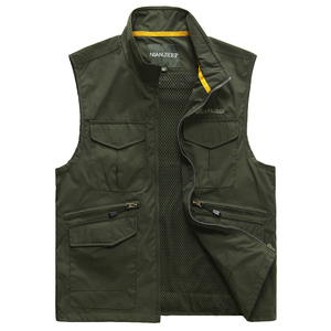 Gilet da lavoro di sicurezza con tasca in rete gilet da pesca da uomo con tasca in rete Multi tasca per il tempo libero veloce pesca a secco gilet pubblicitario - Product Image 4