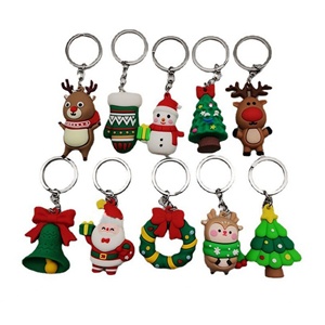Porte-clés de la série Père Noël de dessin animé, pendentif créatif en PVC souple, idéal pour les fêtes, petit cadeau, type mousqueton - Product Image 6