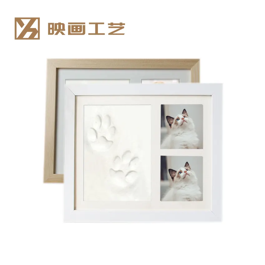 Baby hand and foot print mould infant creative photo frame kids picture frame set with hand print pet footprint commemoration