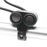 Interrupteurs de moto 22 mm à monter sur le guidon, pour phare, clignotant, frein, antibrouillard, marche/arrêt, en alliage d'aluminium avec voyant lumineux
