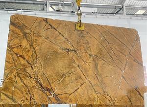 Dalles de marbre brun de la forêt tropicale en cuir poli de marbre doré indien classique pour la <span class=keywords><strong>décoration</strong></span> intérieure en <span class=keywords><strong>pierre</strong></span> - Product Image 5