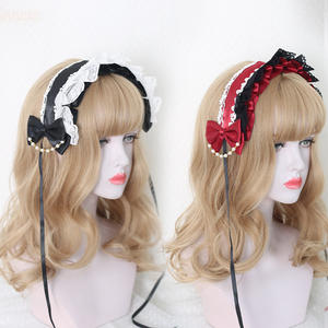 DREAM FASHION <span class=keywords><strong>Lo</strong></span> Niang - Diadema de Satén con Lazo de Encaje Blanco, Estilo Lolita, para Mujer, Accesorios para el Cabello, para Fiestas - Product Image 2